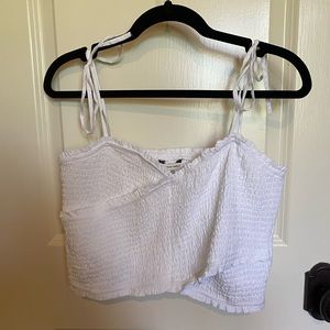 AE Ruched Crop Top with Tie Straps — Never Worn